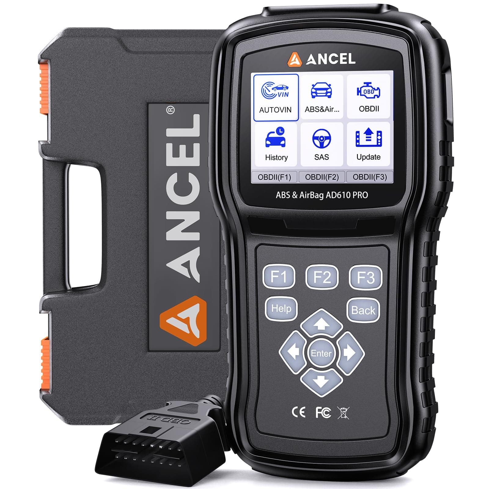 ANCEL AD610 Pro OBD2 Scanner - ABS SRS Code Reader, Check Engine Light Diagnostic Tool with ABS Bleeding, AutoVIN, Real-Time Data, Full OBD2 Functions, SAS/Oil/EPB Reset