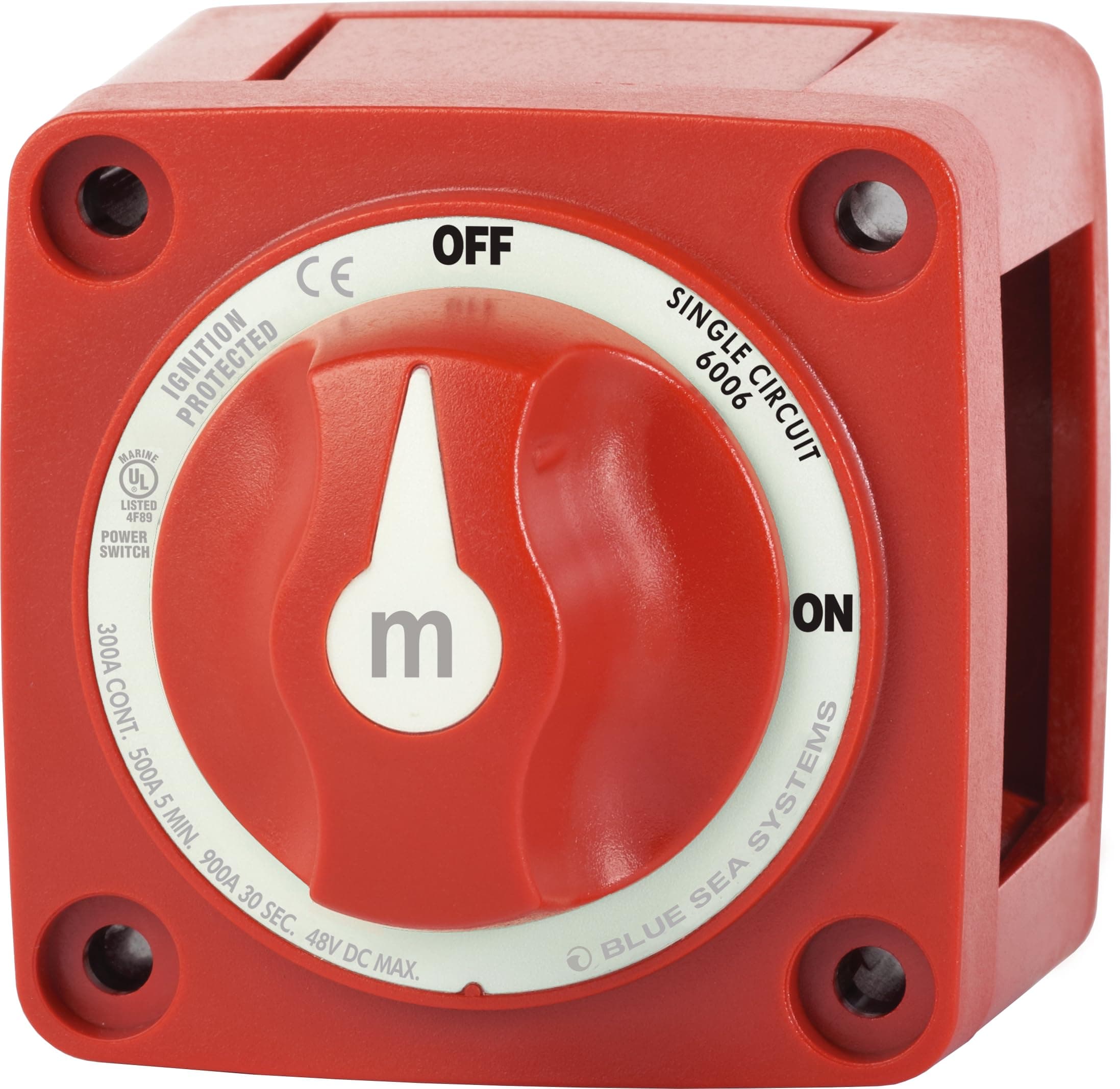 On/Off Battery Isolator Switch With Locking Key, Red, 6006 m‑Series