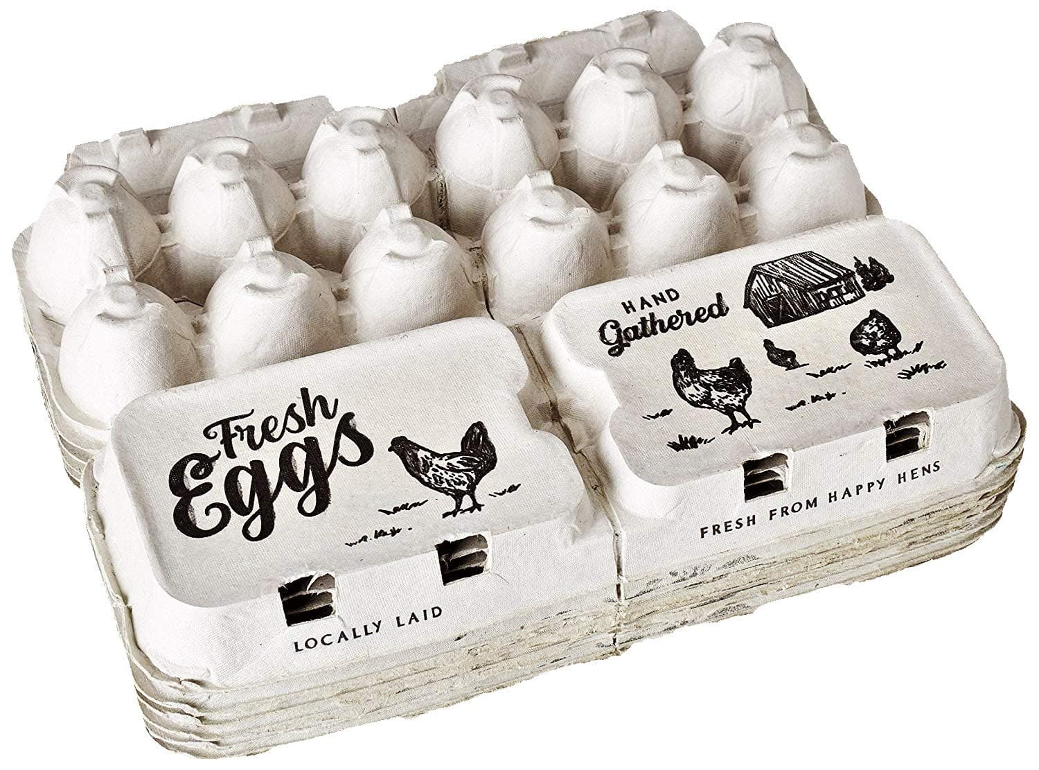 Half Dozen Empty Egg Cartons- 15 Full Dozen Can Split to 30 Half Dozen Size Cartons- Securely Holds 6 or 12 Extra Large Eggs