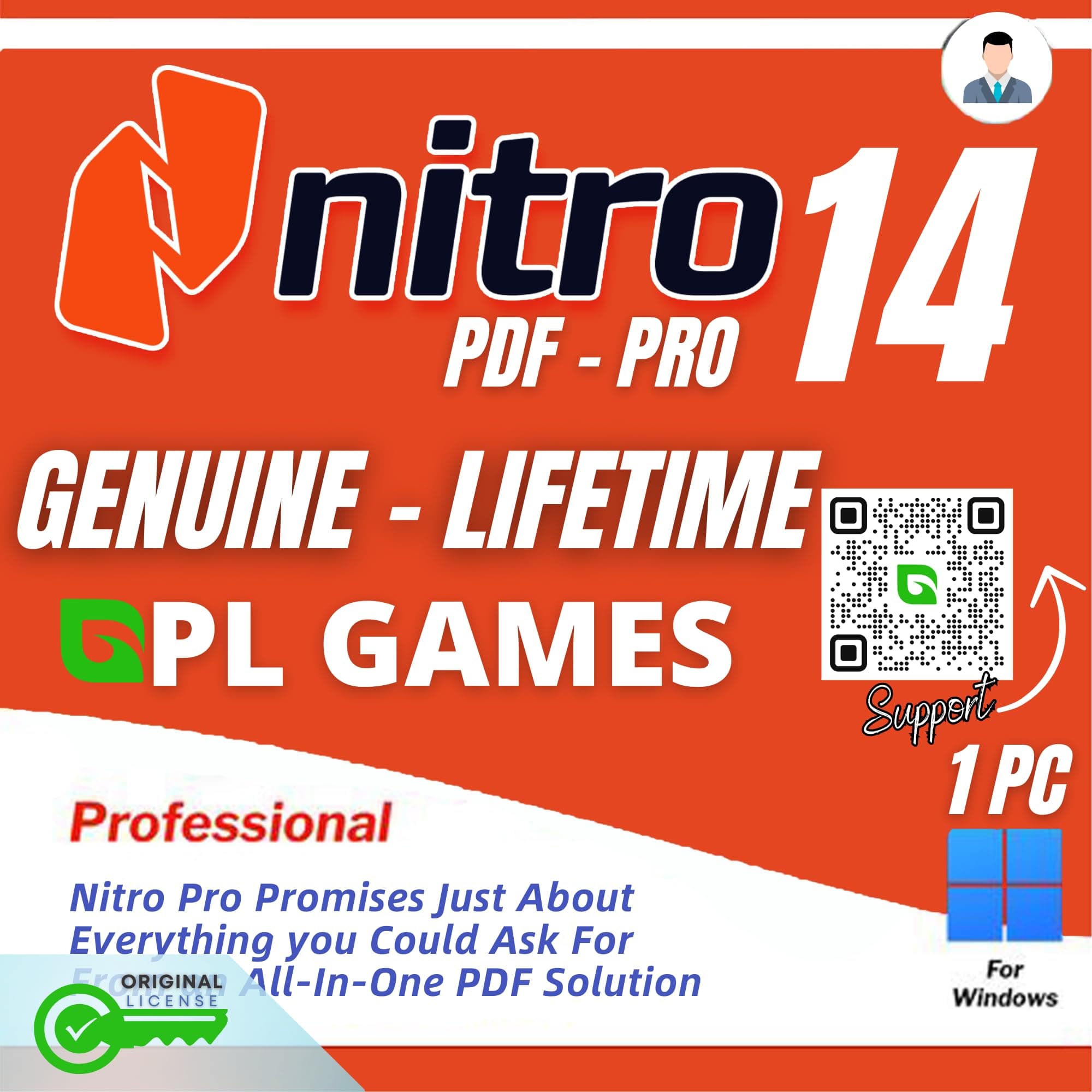 - Nitro PDF 14 Pro 2025 Genuine PDF Editing Software (Lifetime / 1 PC) (Instant Delivery)