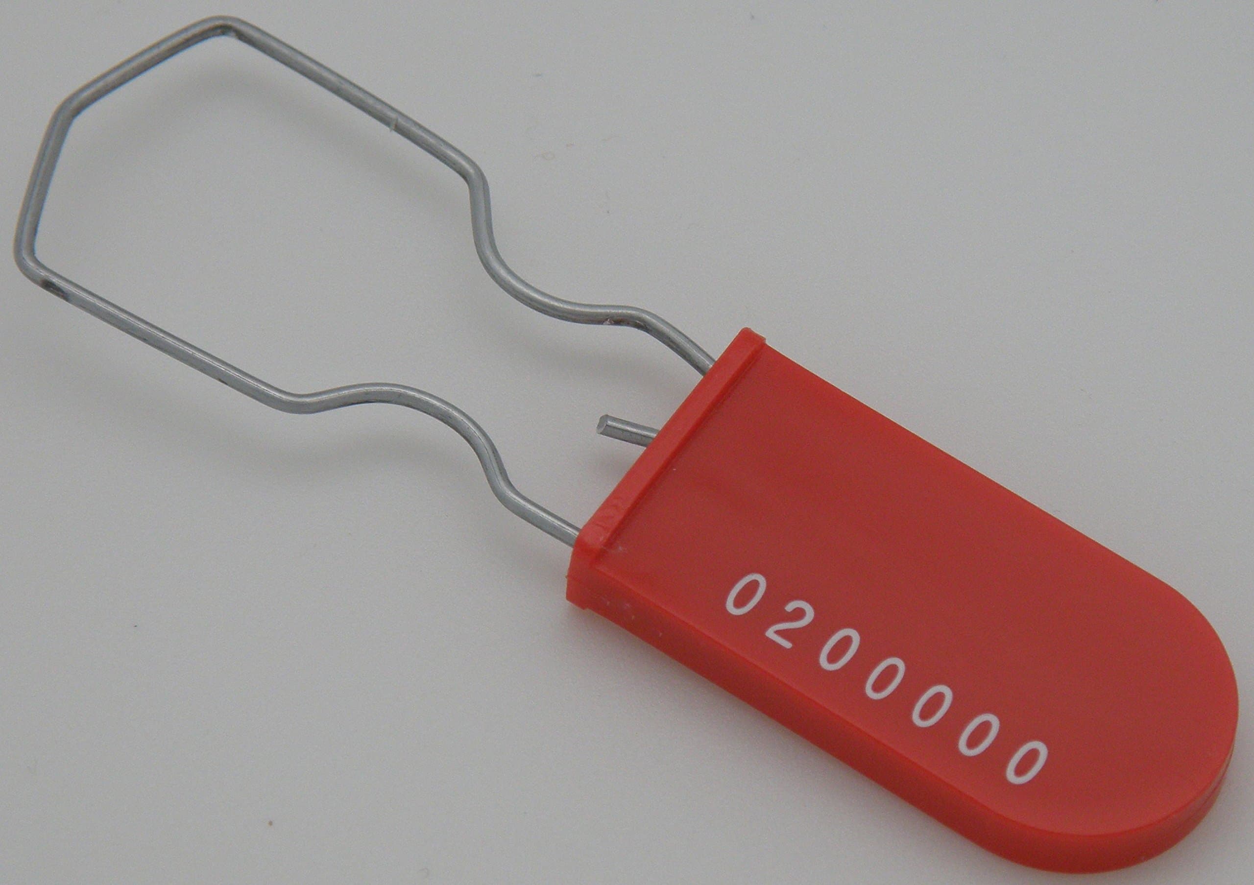 Plastic Wire Padlock Security Seals Sequentially Numbered Red 500 Pack