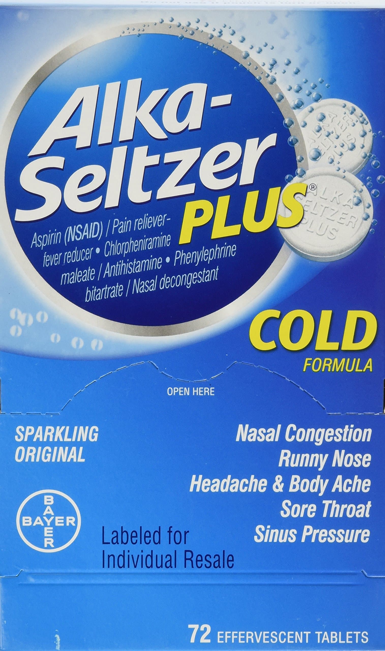 Alka-Seltzer Plus Cold - 72 Tablets