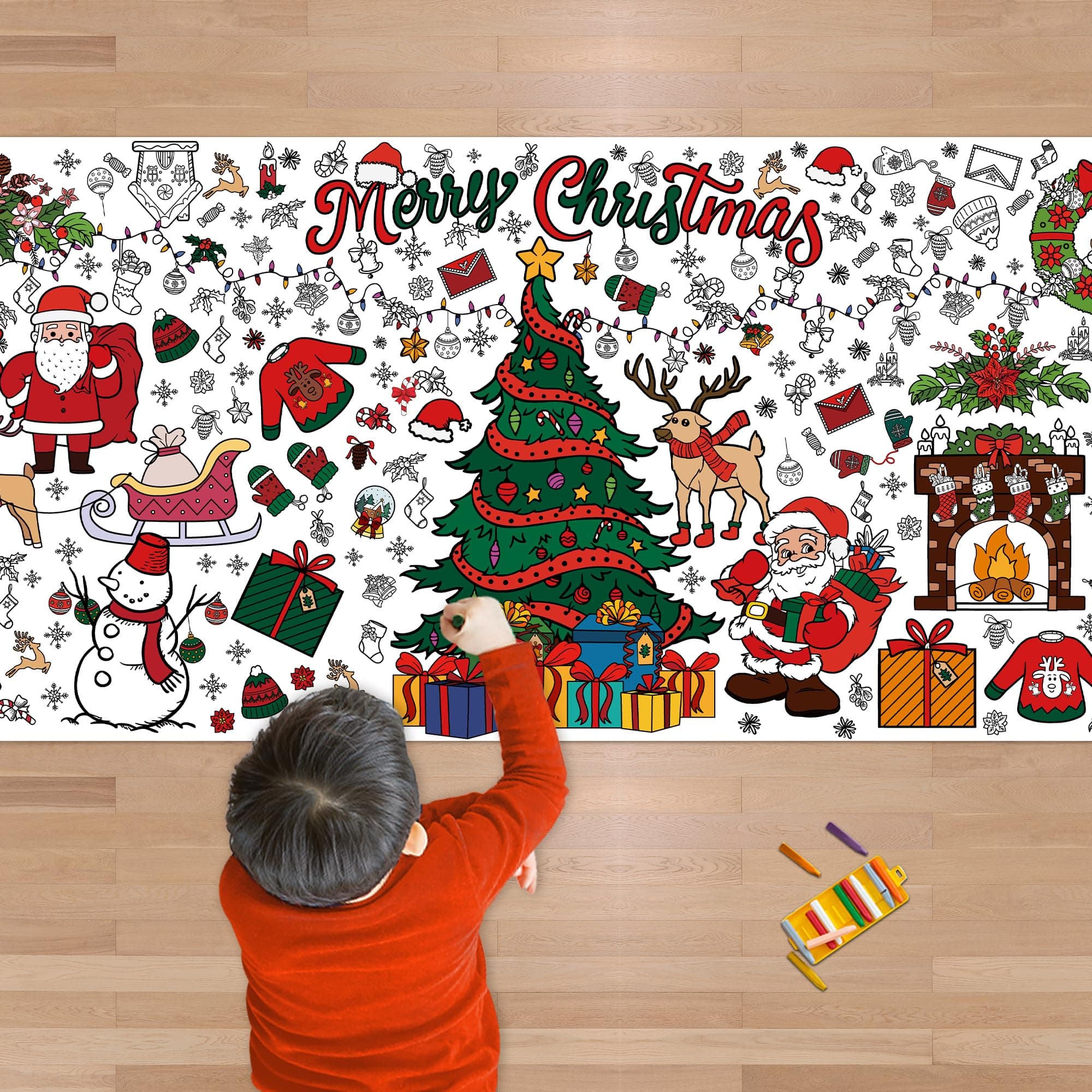 Christmas coloring poster