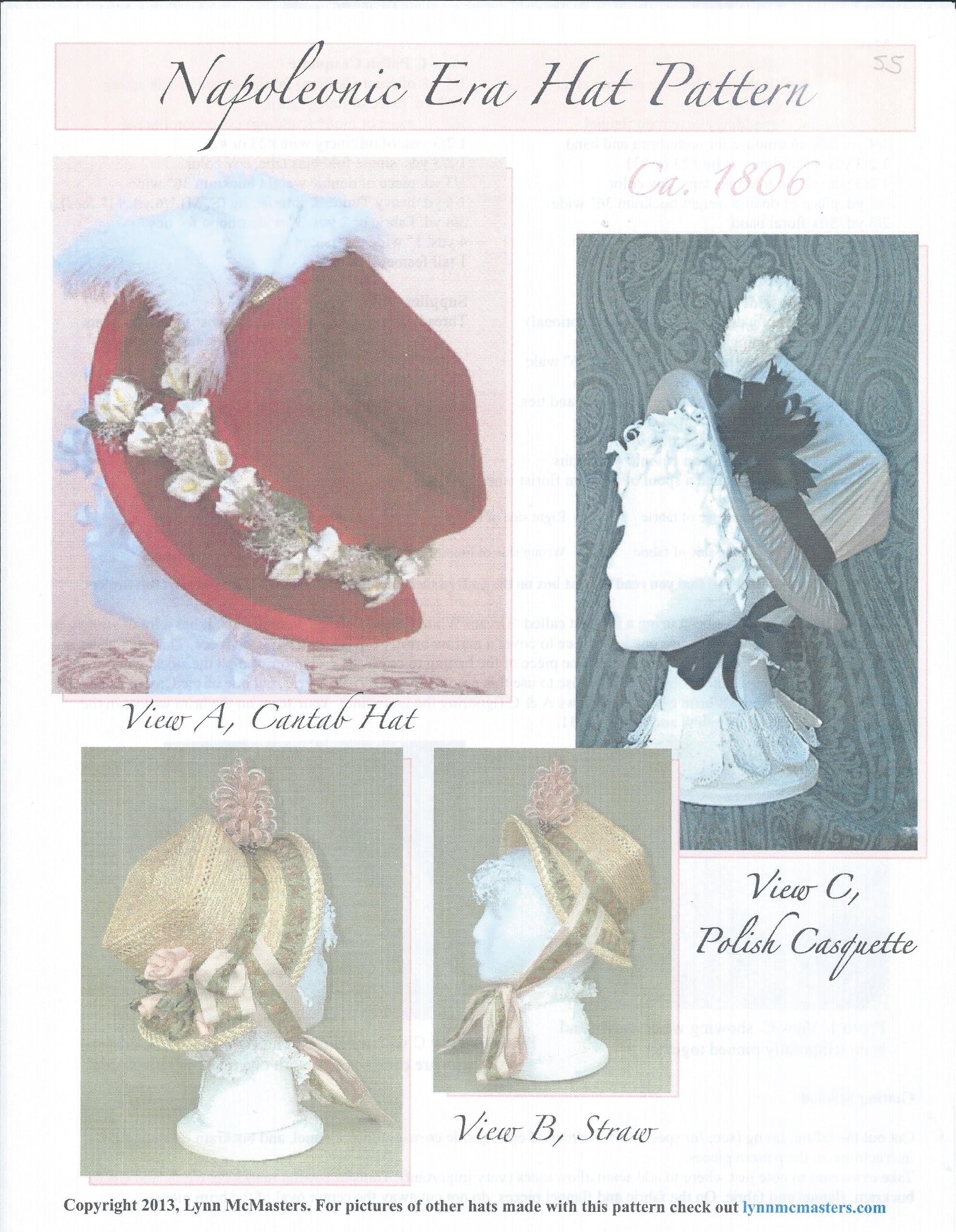 1806 Napoleonic Era Hat Pattern